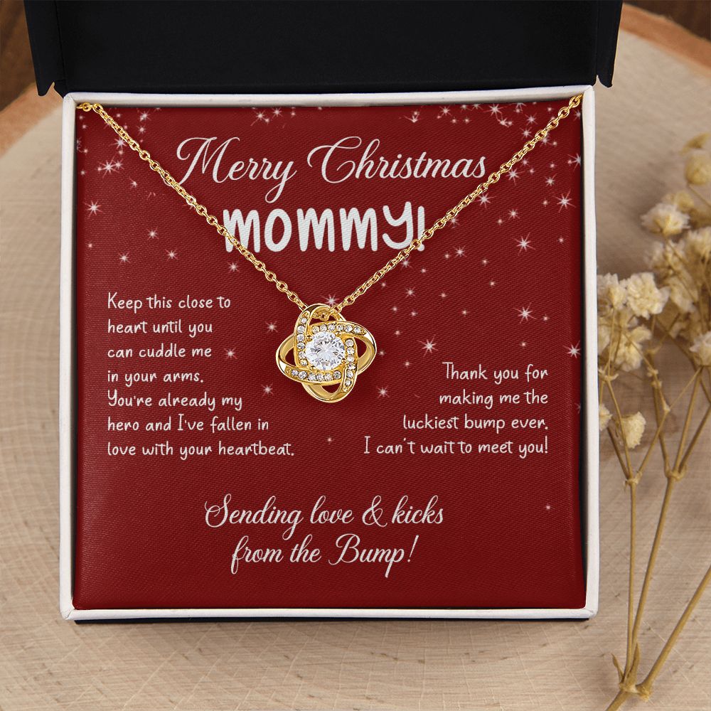 To My Mom Christmas Necklace Christmas Gift For Mom To Be First Time Mommy Gift Love Knot Necklace Set Gift for Mommy