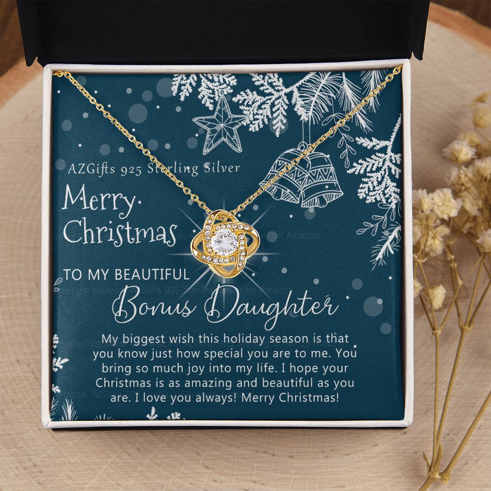 To My Bonus Daughter Necklace from Bonus Mom Christmas Necklace from Step Mom to Step-Daughter Second Daughter Other Daughter Christmas Pendant Gift for Her Girls