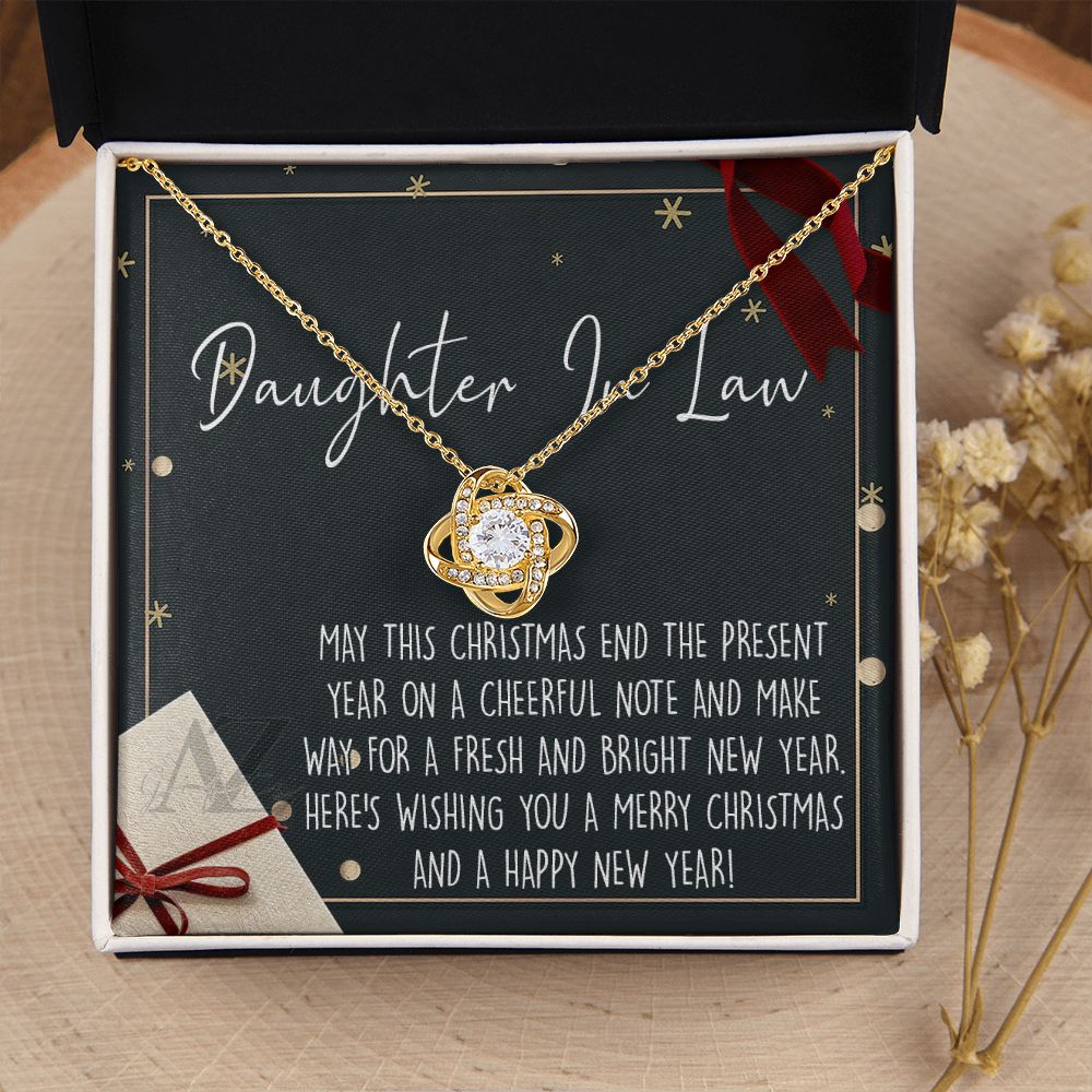 Christmas Gift for Daughter in Law Necklace, Daughter in Law Jewelry, Xmas Holiday Gift Idea for Daughter in Law, Son's Wife Gift, Daughter in Law Gift, From In Law 371 Love Knot Necklace for Daughter in law