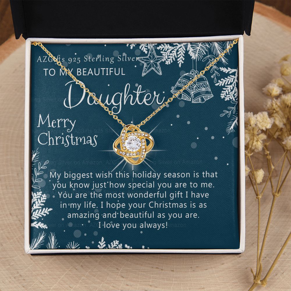 To My Daughter Necklace from Mom Pendant for Daughter Christmas Pendant Gift from Mother to Daughter Personalized Necklace Gift for Daughter Christmas Present for Her Girl