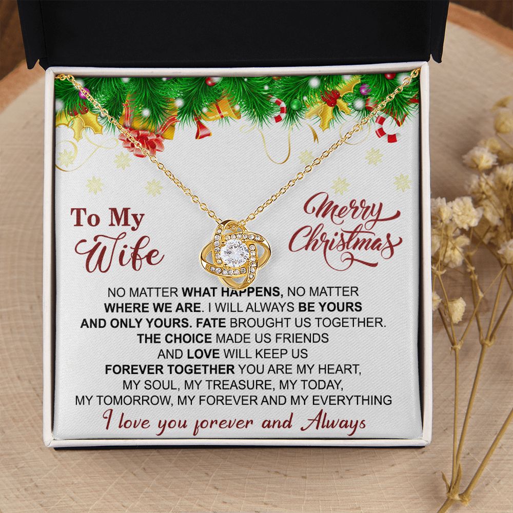 To My Wife Necklace Gifts For Wife Christmas gift for Wife Jewelry For Wife Love Knot Pendant Necklace Set Gift for Wife