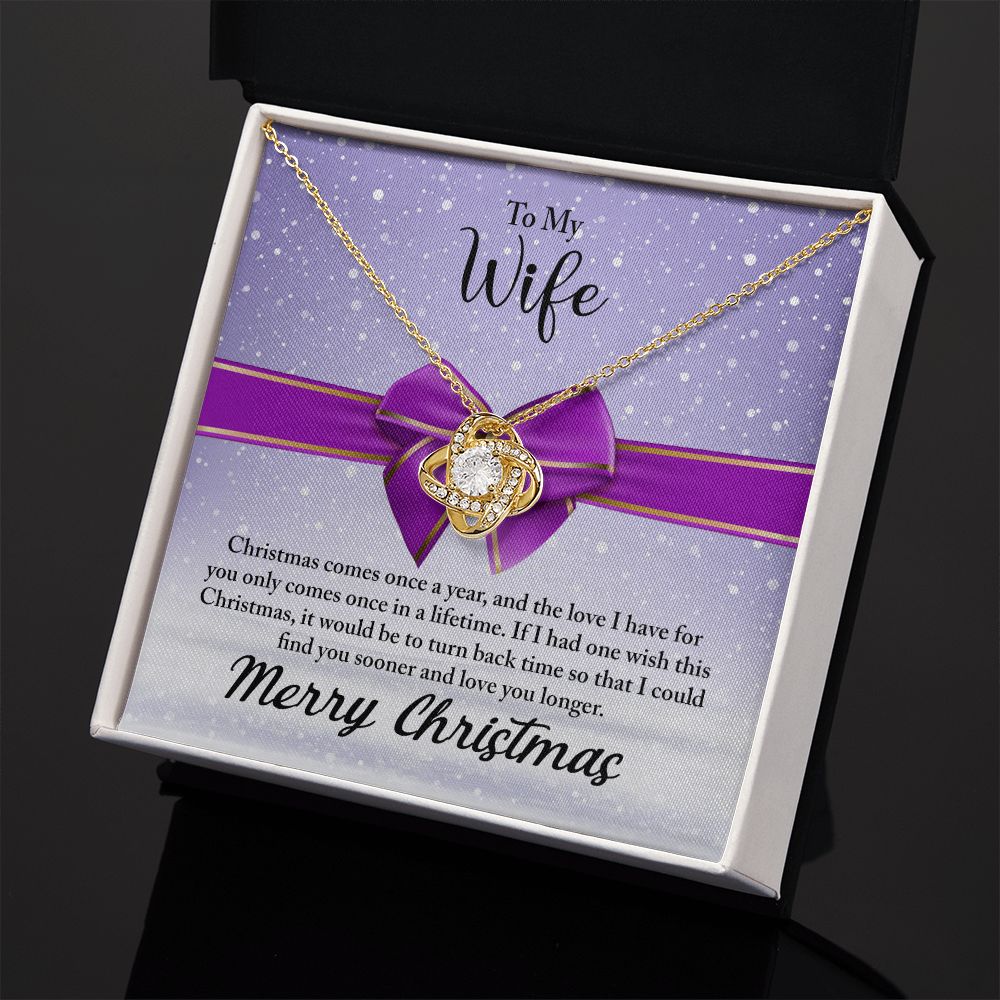 To My Wife Necklace Gifts For Wife Christmas Gift Necklace Jewelry For Wife Love Knot Pendant Necklace Set Gift for Wife