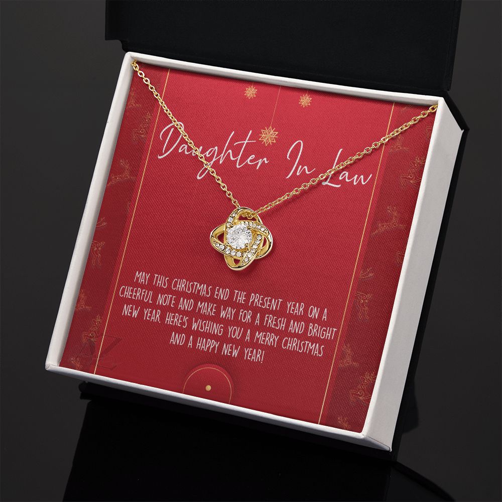 Christmas Gift for Daughter in Law Necklace, Daughter in Law Jewelry, Gift for Daughter in Law, Gift from Mother in Law, Daughter in Law Xmas Holiday Gift From In Law Love Knot Necklace