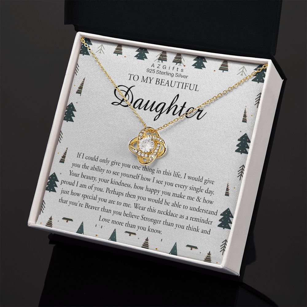 To My Beautiful Daughter Christmas Necklace Gift from Mom Daughter Birthday Gift from Mother to Daughter Gift Personalized Daughter Gift from Mom Daughter Jewelry for Girls Love Knot Necklace set gift for daughter