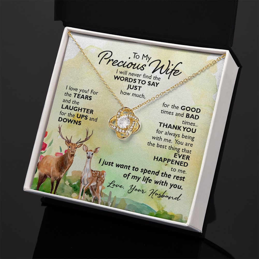 To My Wife Gift Necklace For Wife Christmas Presents for Wife Jewelry For Wife Love Knot Necklace Set Gift for Wife