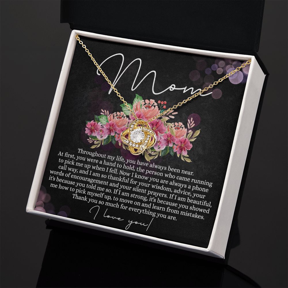 To My Mom Necklace, Mom Gifts, Mom Jewelry Box, Necklace for Mom, Gifts for Mom, Mother's Day Necklace Jewelry Gift For Mom, Birthday Gift For Mom, Thank you Mom Gift Love Knot Necklace for Mom