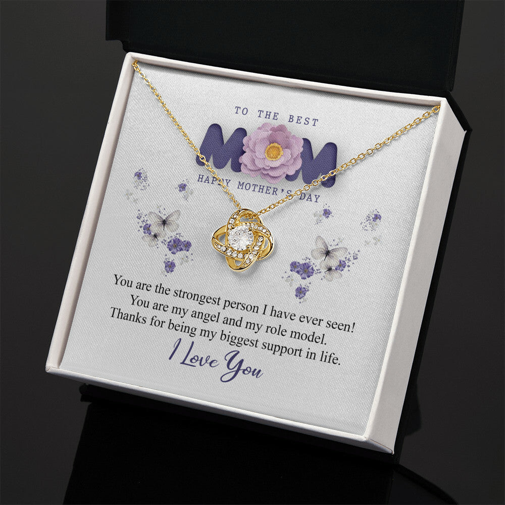 To The Best Mom Necklace, Best Mom Gifts from Son and Daughter Mothers Day Gifts, Birthday Gift For Mom Love Knot Necklace Pendant Jewelry for Mom