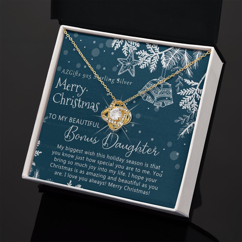 To My Bonus Daughter Necklace from Bonus Mom Christmas Necklace from Step Mom to Step-Daughter Second Daughter Other Daughter Christmas Pendant Gift for Her Girls