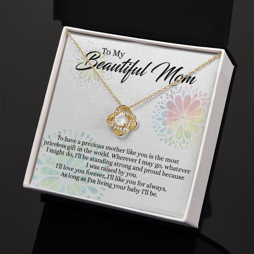 To My Mom Necklace, Mom Gifts, Mom Jewelry Box, Necklace for Mom, Gifts for Mom, Mother's Day Necklace Jewelry Gift For Mom, Birthday Gift For Mom, Thank you Mom Gift Love Knot Necklace for Mom