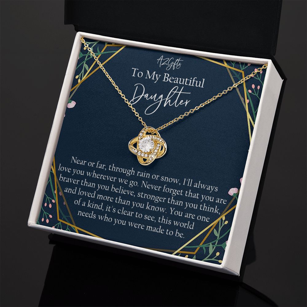 Mother Daughter Necklace Gift for Daughter from Mom To My Daughter Necklace Love Knot Necklace Jewelry Gift for Daughter Christmas Daughter Necklace Gift from Mom Birthday Gift Daughter Necklace for Teen Girl
