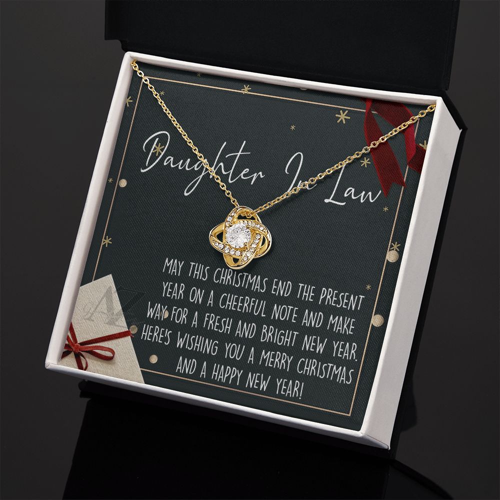 Christmas Gift for Daughter in Law Necklace, Daughter in Law Jewelry, Xmas Holiday Gift Idea for Daughter in Law, Son's Wife Gift, Daughter in Law Gift, From In Law 371 Love Knot Necklace for Daughter in law
