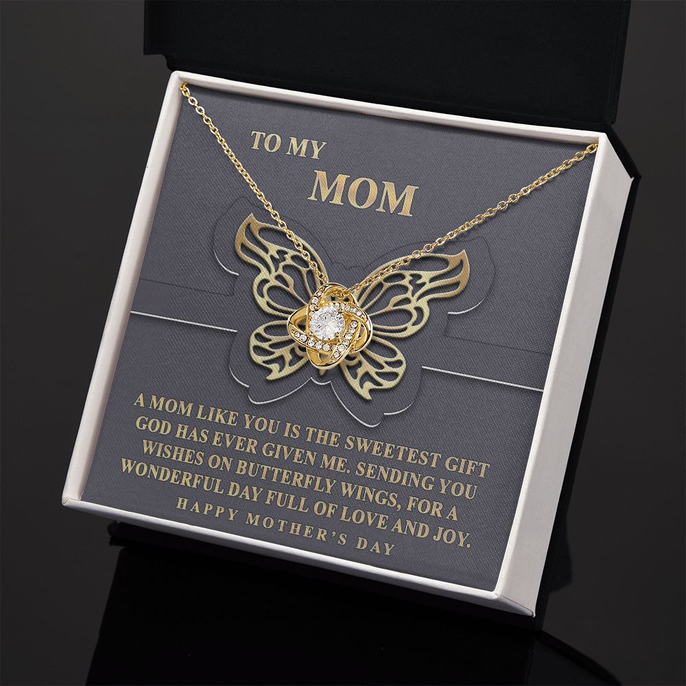 To My Mom Necklace, Love Knot Necklace for Mother, Daughter Gift For Mom, Present For Mom, Mother Gifts from Son or Daughter, Jewelry Gift for Mothers Day, Birthday Gift for Mother, Moms