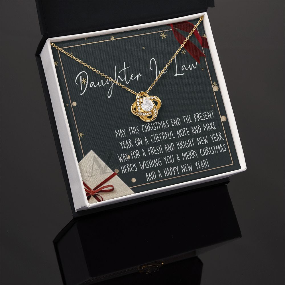 Christmas Gift for Daughter in Law Necklace, Daughter in Law Jewelry, Xmas Holiday Gift Idea for Daughter in Law, Son's Wife Gift, Daughter in Law Gift, From In Law 371 Love Knot Necklace for Daughter in law