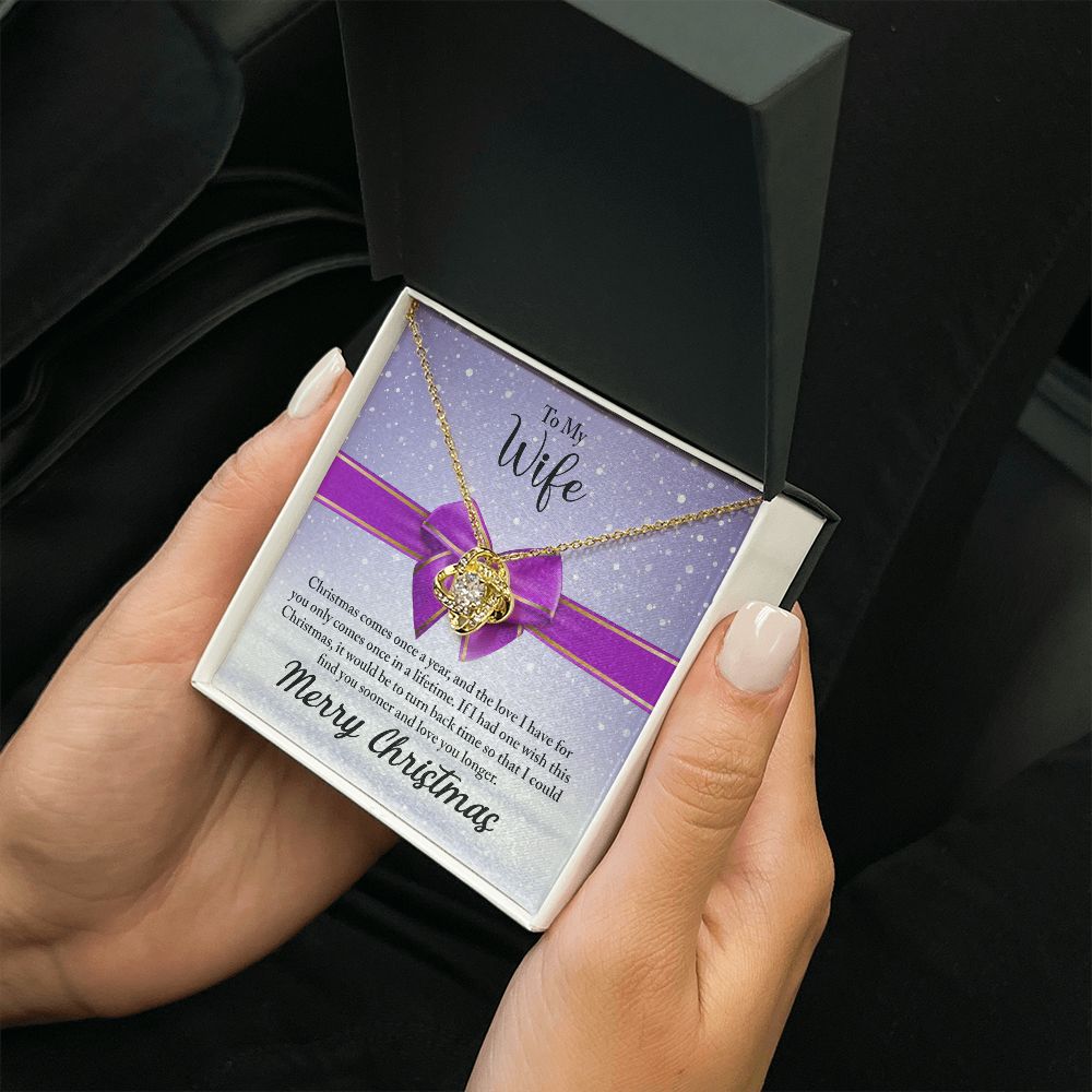 To My Wife Necklace Gifts For Wife Christmas Gift Necklace Jewelry For Wife Love Knot Pendant Necklace Set Gift for Wife