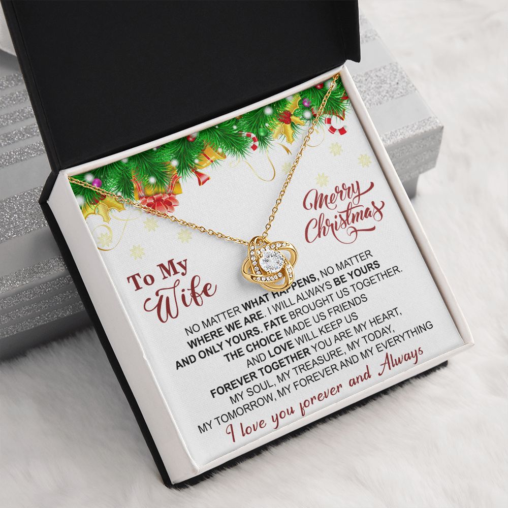 To My Wife Necklace Gifts For Wife Christmas gift for Wife Jewelry For Wife Love Knot Pendant Necklace Set Gift for Wife