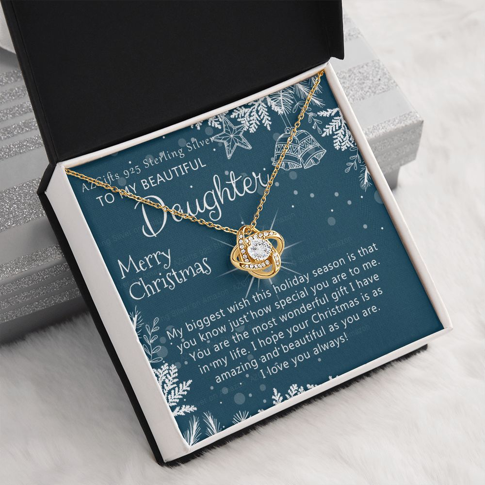 To My Daughter Necklace from Mom Pendant for Daughter Christmas Pendant Gift from Mother to Daughter Personalized Necklace Gift for Daughter Christmas Present for Her Girl