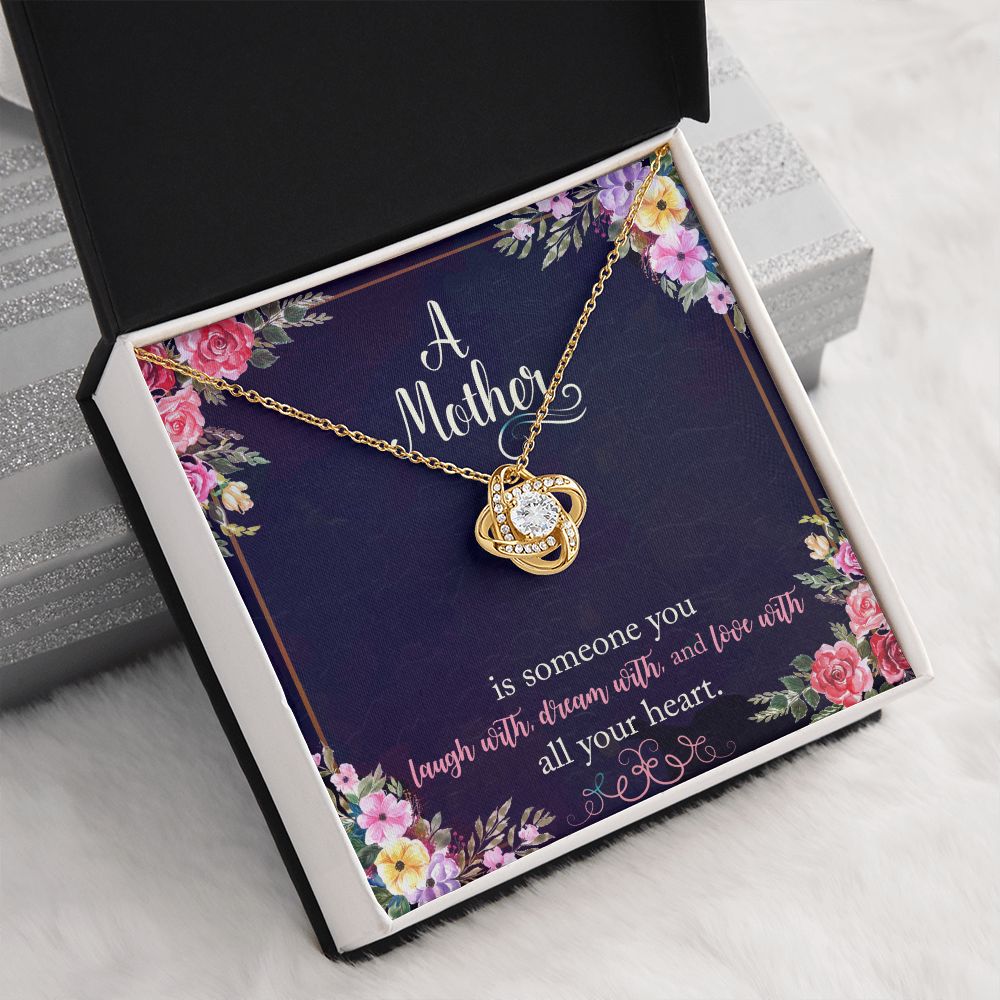To My A Mother Necklace Pendant Gift From Daughter Necklace Love Knot Necklace With All Your Heart Gift For To Mom Happy Mother's Day Mother In Law Gift On Birthday Anniversary Gift