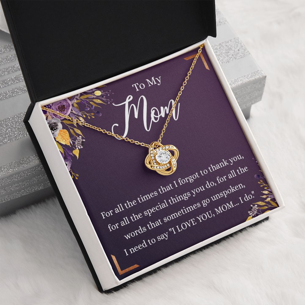 To My Mother Gift Necklace To Mom, Mother, Mommy, Momma from Child Special Mother Gift for Birthday Mothers Day Retriment Anniversary Hoiday Present for Mom Love Knot Necklace for Women from Daughter or Son
