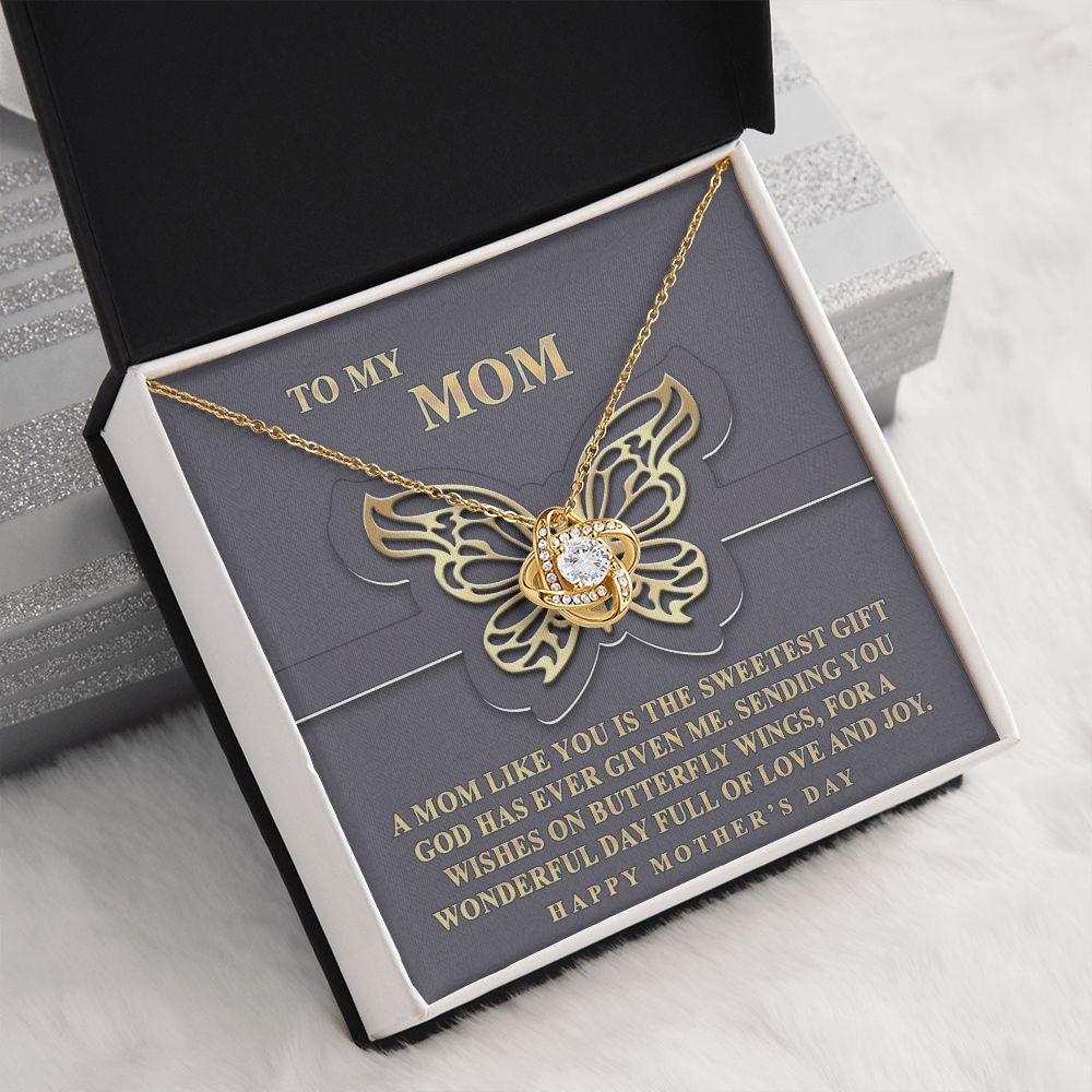 To My Mom Necklace, Love Knot Necklace for Mother, Daughter Gift For Mom, Present For Mom, Mother Gifts from Son or Daughter, Jewelry Gift for Mothers Day, Birthday Gift for Mother, Moms