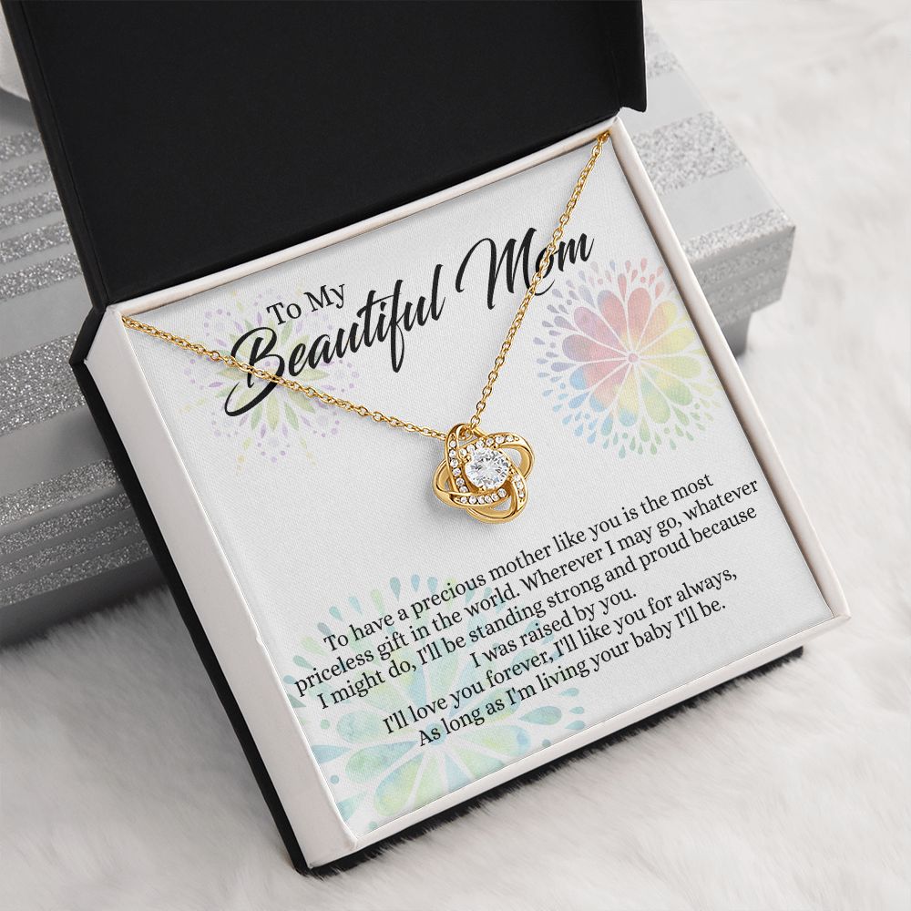 To My Mom Necklace, Mom Gifts, Mom Jewelry Box, Necklace for Mom, Gifts for Mom, Mother's Day Necklace Jewelry Gift For Mom, Birthday Gift For Mom, Thank you Mom Gift Love Knot Necklace for Mom