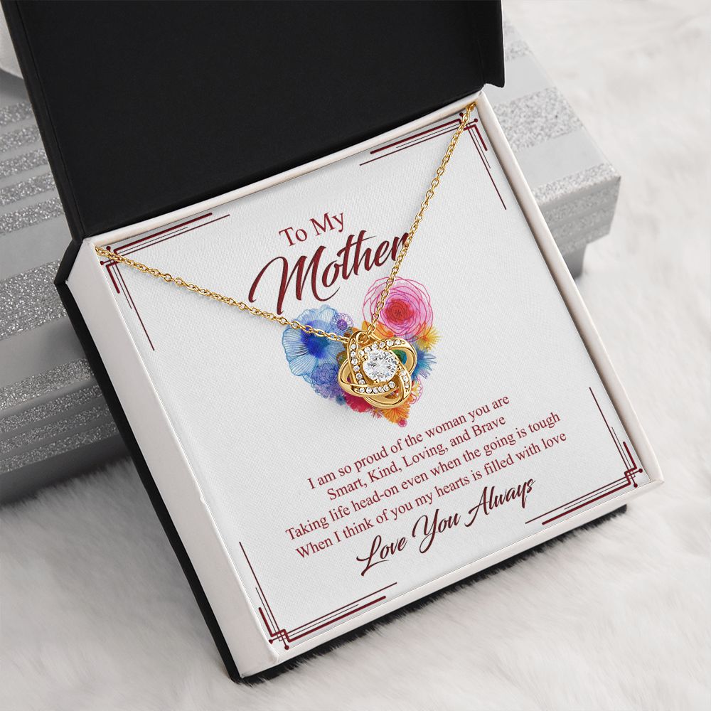 To My Mother Necklace, Mom Gifts, Mom Jewelry Box, Necklace for Mom, Gifts for Mom, Mother's Day Necklace Jewelry Gift For Mom, Birthday Gift For Mom, Thank you Mom Gift Love Knot Necklace for Mom