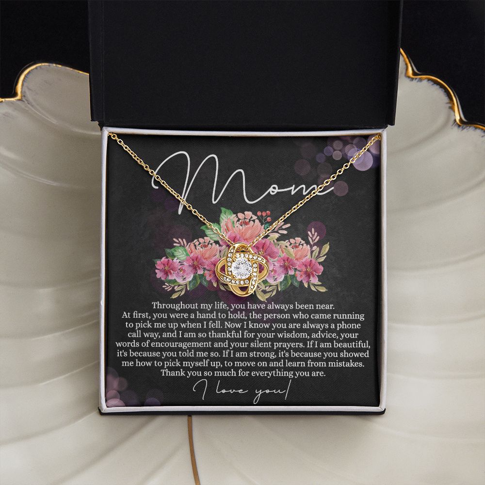 To My Mom Necklace, Mom Gifts, Mom Jewelry Box, Necklace for Mom, Gifts for Mom, Mother's Day Necklace Jewelry Gift For Mom, Birthday Gift For Mom, Thank you Mom Gift Love Knot Necklace for Mom