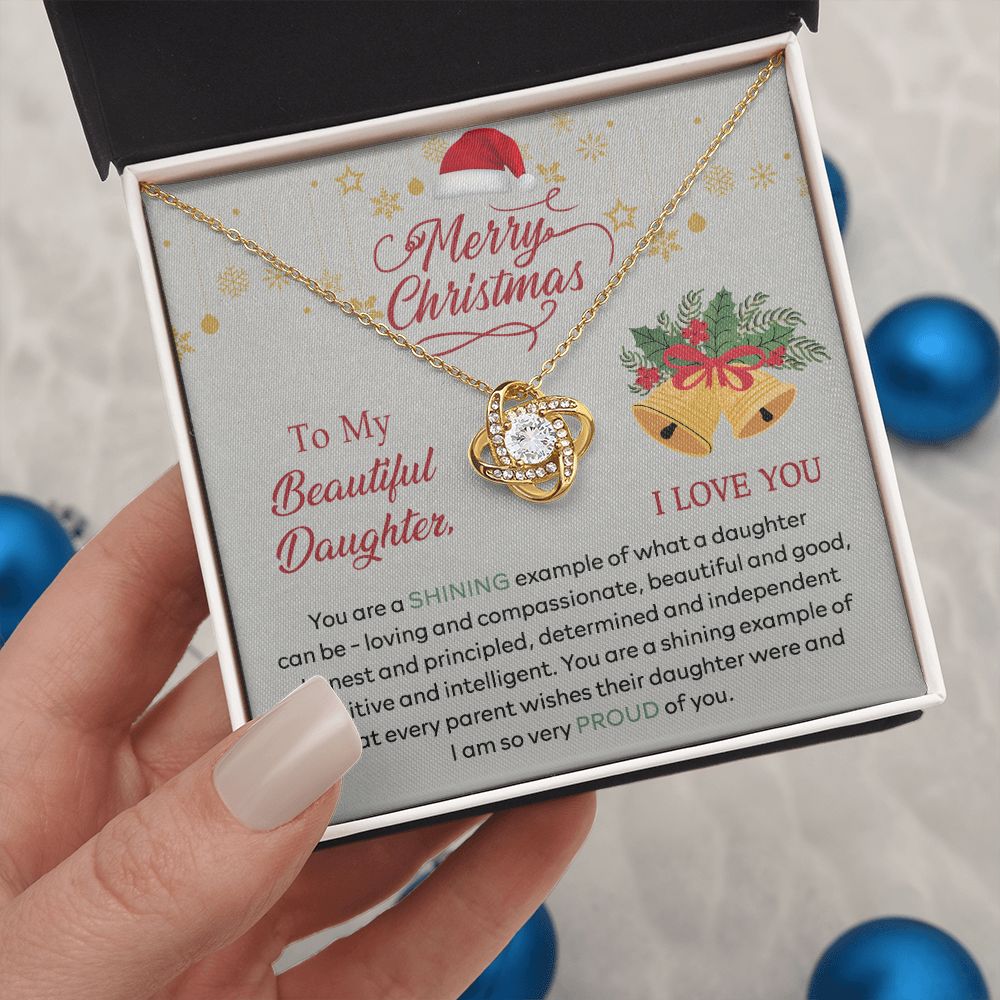To My Daughter Necklace Love Knot Necklace Gift Set For Daughter Christmas Gift For Daughter