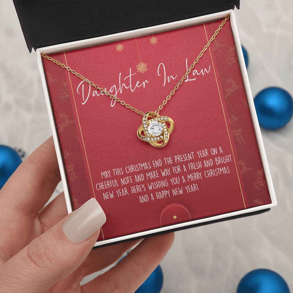 Christmas Gift for Daughter in Law Necklace, Daughter in Law Jewelry, Gift for Daughter in Law, Gift from Mother in Law, Daughter in Law Xmas Holiday Gift From In Law Love Knot Necklace