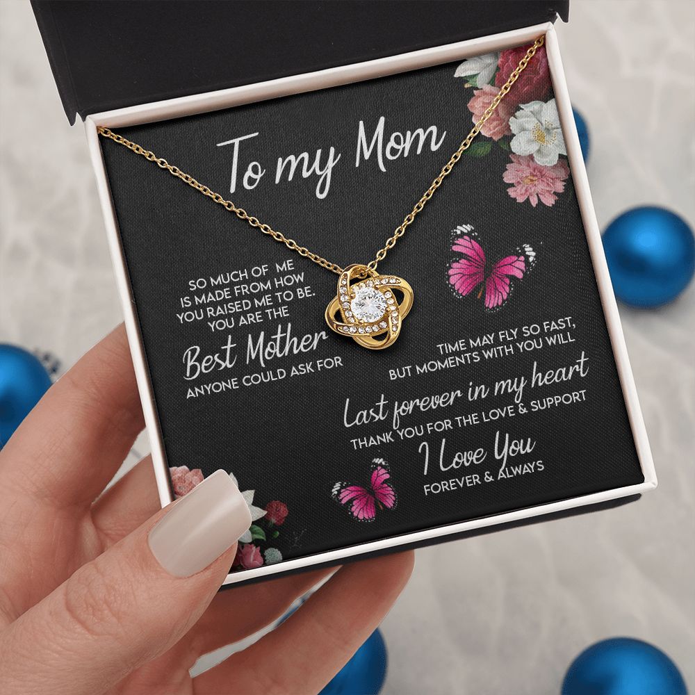 To My Mom Necklace, Love Knot Necklace for Mom from Daughter, Daughter Gift For Mom, Present For Mom, Mother Gifts from Son or Daughter, Jewelry Gift for Mothers Day, Birthday Gift for Mother, Moms