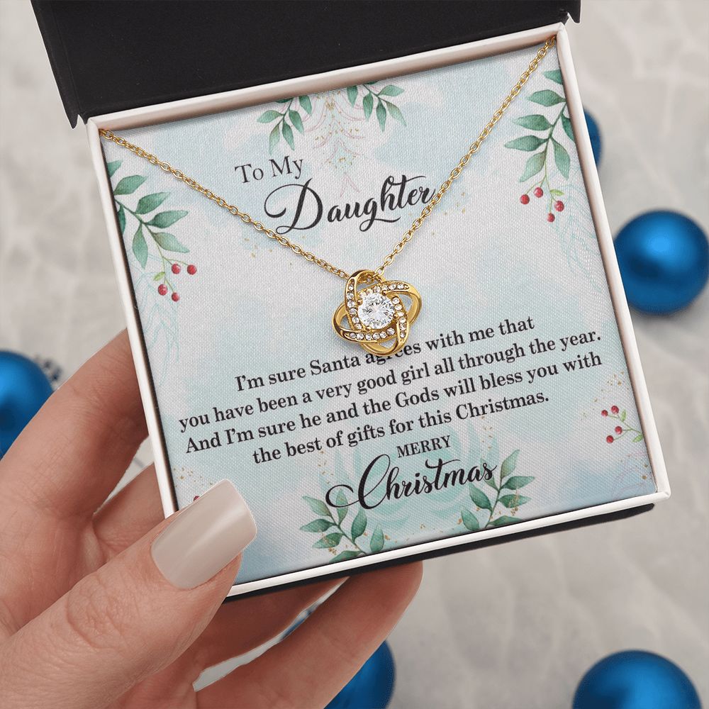 To My Daughter Necklace Love Knot Necklace Gift for Daughter from Mom Mother Daughter Necklace Christmas Daughter Necklace Gift from Mom Birthday Gift Daughter Necklace for Teen Girl Jewelry Gift for Daughter