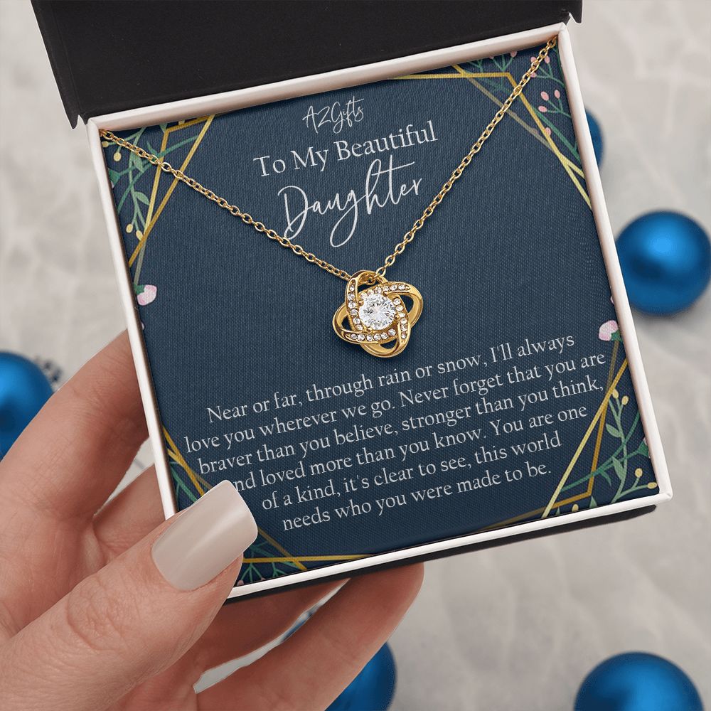 Mother Daughter Necklace Gift for Daughter from Mom To My Daughter Necklace Love Knot Necklace Jewelry Gift for Daughter Christmas Daughter Necklace Gift from Mom Birthday Gift Daughter Necklace for Teen Girl