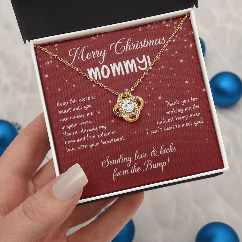 To My Mom Christmas Necklace Christmas Gift For Mom To Be First Time Mommy Gift Love Knot Necklace Set Gift for Mommy