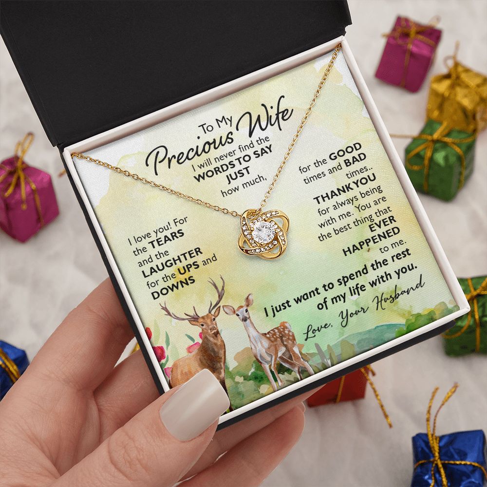 To My Wife Gift Necklace For Wife Christmas Presents for Wife Jewelry For Wife Love Knot Necklace Set Gift for Wife