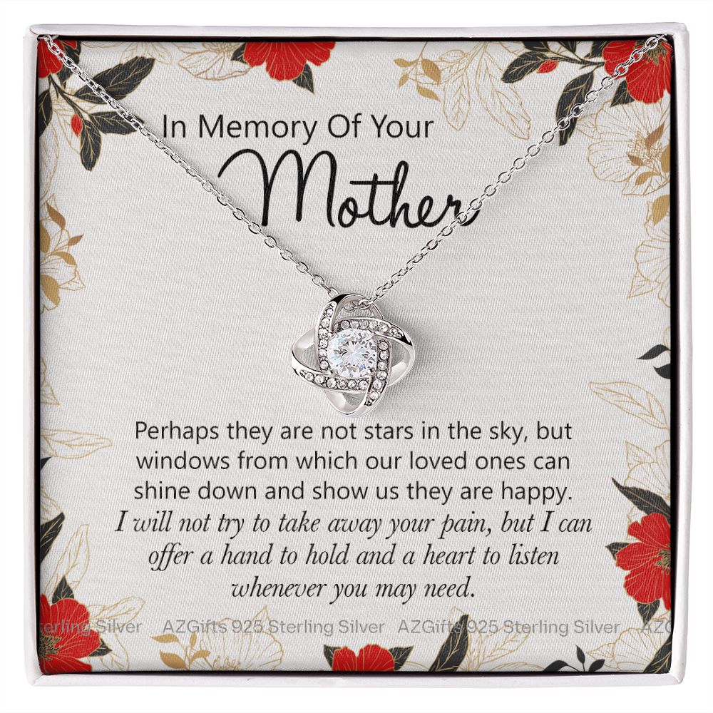 In Memory Of Your Mother Gift Necklace, Sympathy Loss Of Mother Necklace, Bereavement Gift Box For Mother Loss Of Mother Gift Necklace To My Mother Necklace From Daughter Son Jewelry Gift For Women Love Knot Necklace 6323