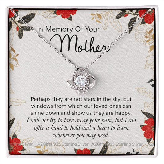 In Memory Of Your Mother Gift Necklace, Sympathy Loss Of Mother Necklace, Bereavement Gift Box For Mother Loss Of Mother Gift Necklace To My Mother Necklace From Daughter Son Jewelry Gift For Women Love Knot Necklace 6323
