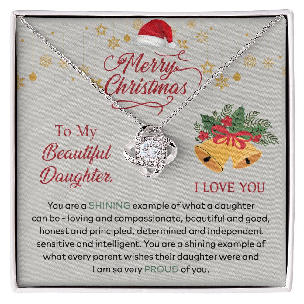 To My Daughter Necklace Love Knot Necklace Gift Set For Daughter Christmas Gift For Daughter