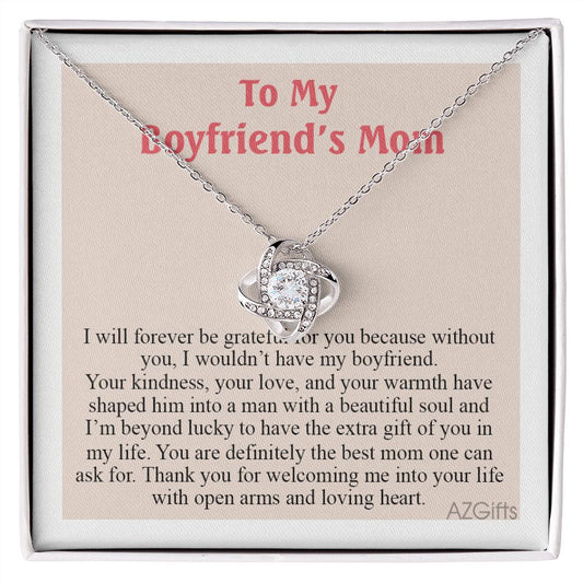 To My Boyfriend's Mom Necklace, Gift Necklace for My Boyfriend's Mom Christmas, Necklace for Birthday, Anniversary Mother's Day Necklace Gift For Boyfriend's Mom Gift Necklace Grateful For You