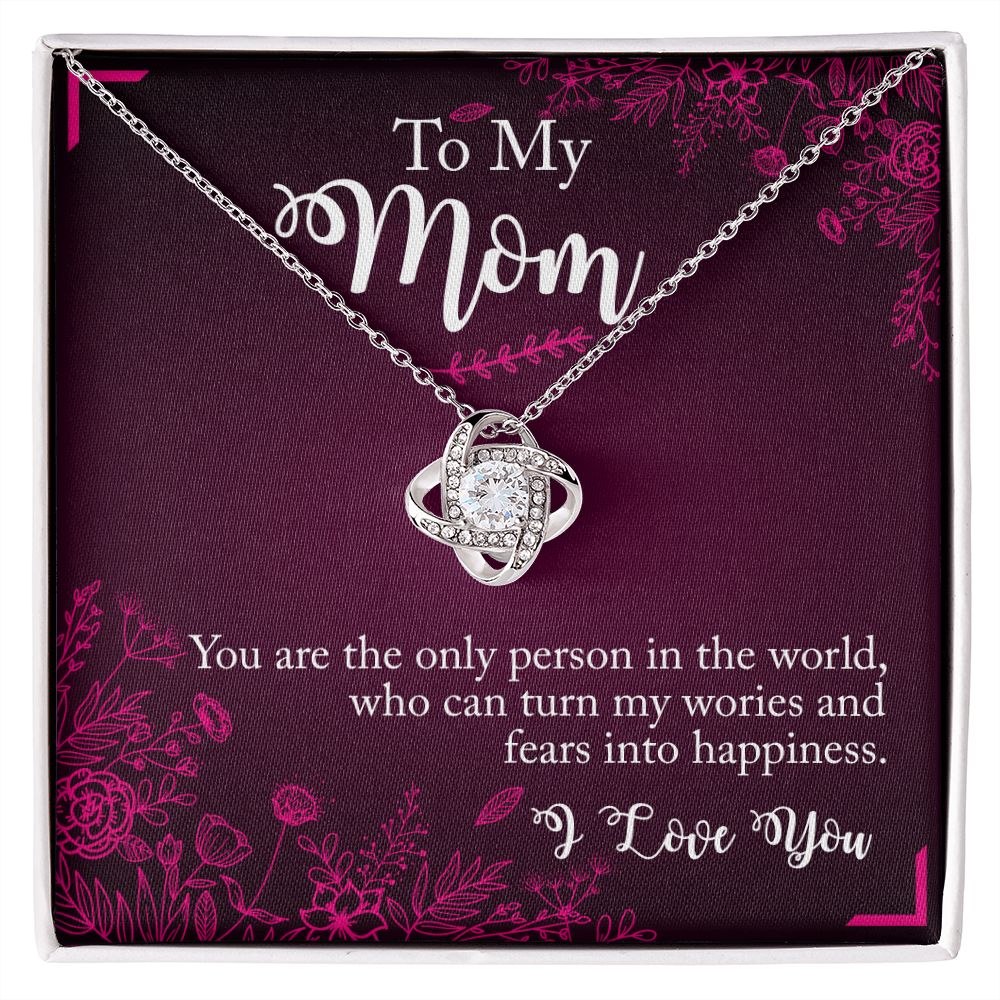 To My Mom Necklace From Daughter, You Are The Only Person Necklace Gift For Mom, Mother And Daughter Love Knot Necklace, Mom Gift Necklace On Birthday Gift, Anniversary Pendant Gift For Mom Jewelry Love Knot Necklace 6323