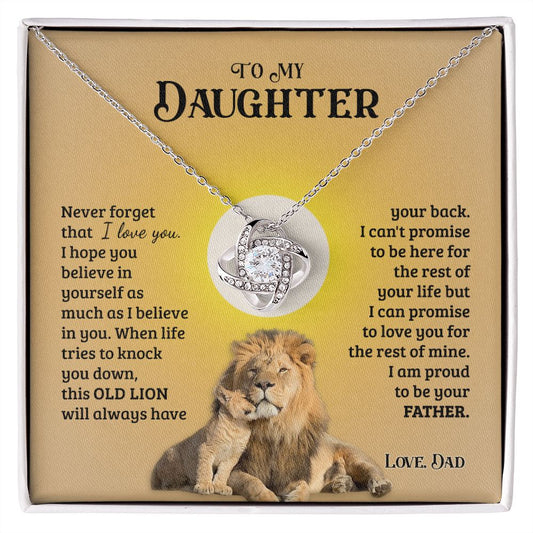 To My Daughter from Dad Old Lion Necklace Jewelry for Women Birthday Valentine