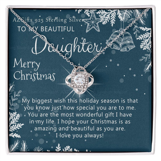 To My Daughter Necklace from Mom Pendant for Daughter Christmas Pendant Gift from Mother to Daughter Personalized Necklace Gift for Daughter Christmas Present for Her Girl