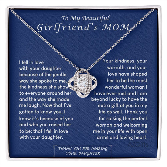 To My Girlfriend's Mom Necklace, Beautiful Girlfriend's Mom Necklace From Daughter Girlfriend's Mom Love Knot Necklace Gift Necklace For Girlfriend's Mom From Daughter Girlfriend's Mom Gift Necklace Love Knot Necklace 6323