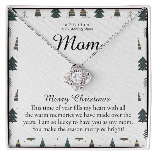 To My Mom Necklace, To My Mom Love Knot Necklace From Daughter Son To Mom Mother In Law Pendant Christmas Necklace Gift For Mother In Law Gift Necklace, Merry Christmas Necklace Gift For Mom, Mommy Love Knot Necklace 6323
