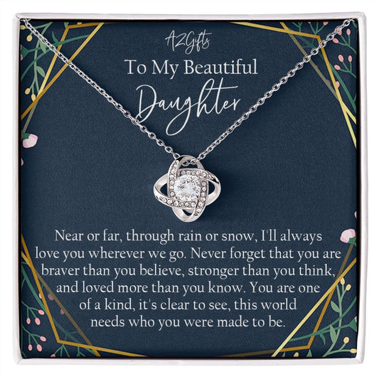 Mother Daughter Necklace Gift for Daughter from Mom To My Daughter Necklace Love Knot Necklace Jewelry Gift for Daughter Christmas Daughter Necklace Gift from Mom Birthday Gift Daughter Necklace for Teen Girl