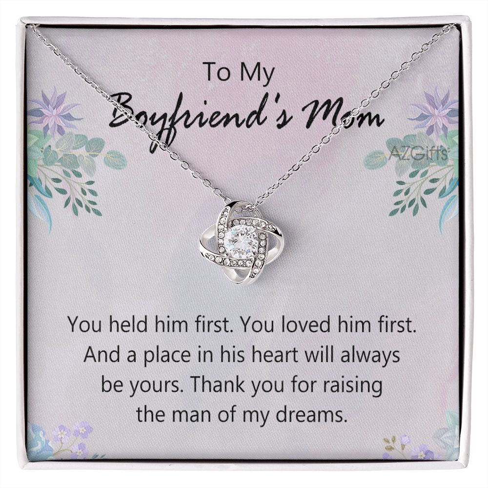 To My Boyfriends Mom Necklace Jewelry Gifts For Boyfriends Mom Mothers Day Love Knot Necklace Gift For Boyfriend's Mom, To My Boyfriends Mom Gifts On Birthday Christmas Thanksgiving Retirement