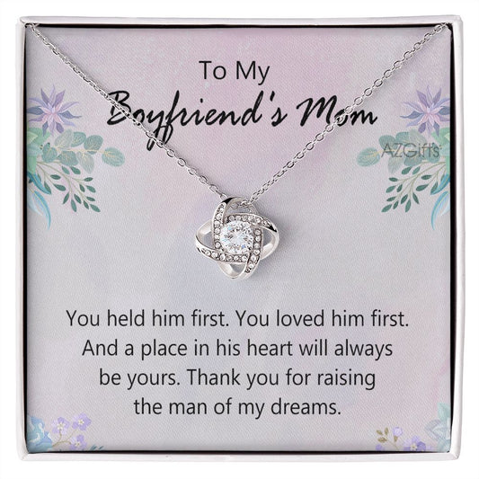 To My Boyfriends Mom Necklace Jewelry Gifts For Boyfriends Mom Mothers Day Love Knot Necklace Gift For Boyfriend's Mom, To My Boyfriends Mom Gifts On Birthday Christmas Thanksgiving Retirement