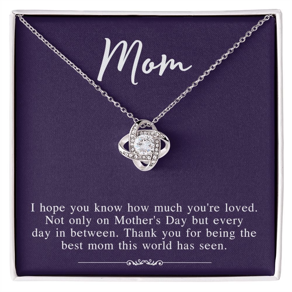 Mothers Day Necklace From Daughter, To My Mom Necklace From Daughter Gifts To Give To Your Mom Beautiful Box, Gift Box Mothers Day, Mom Love Knot Necklace From Daughter, Jewelry Gift For Women Love Knot Necklace 6323