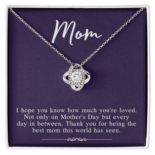 Mothers Day Necklace From Daughter, To My Mom Necklace From Daughter Gifts To Give To Your Mom Beautiful Box, Gift Box Mothers Day, Mom Love Knot Necklace From Daughter, Jewelry Gift For Women Love Knot Necklace 6323