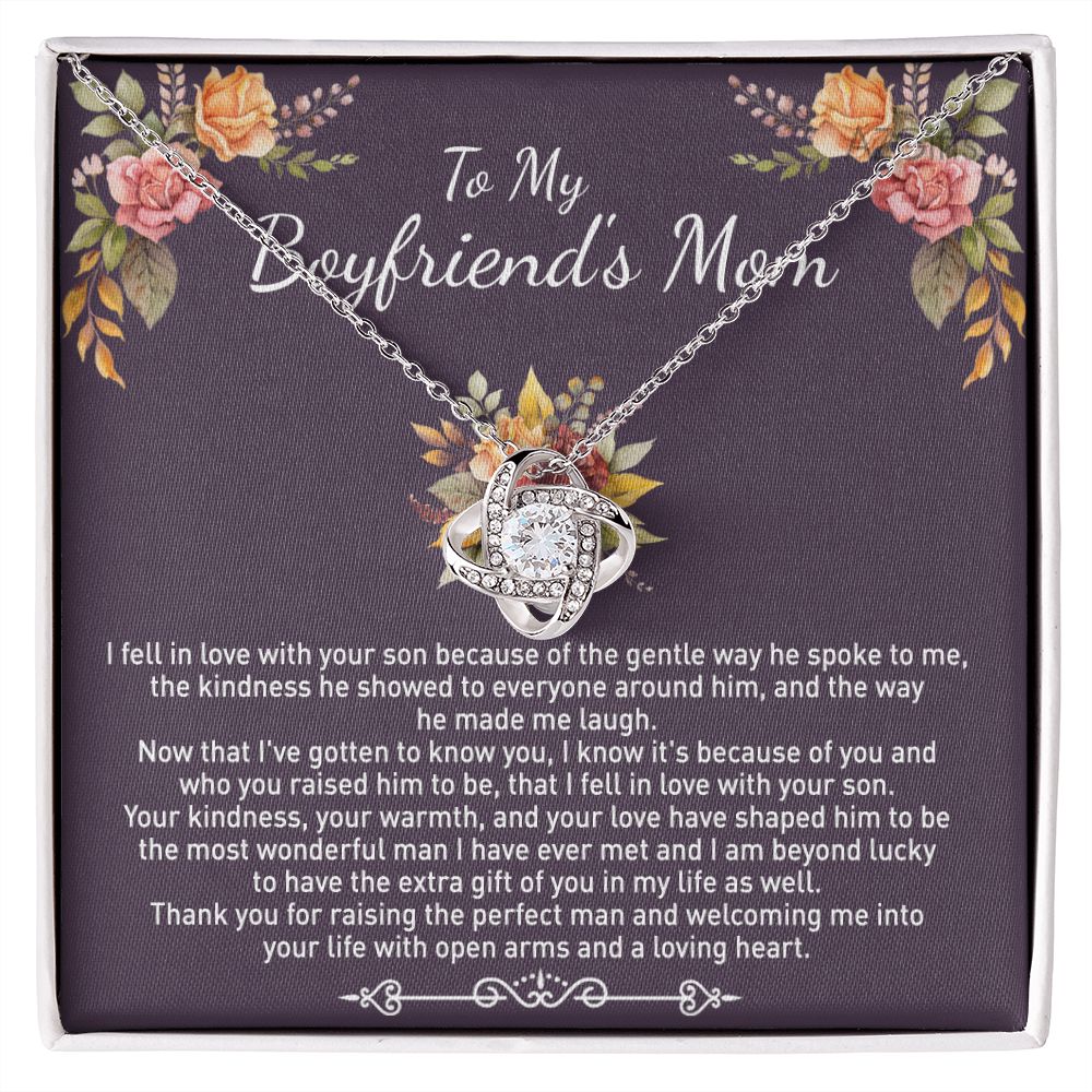 To My Boyfriend's Mom Necklace Gifts For Boyfriend's Mom Birthday Gift Necklace For Boyfriend's Mom, Mother's Day Love Knot Jewelry Box For Boyfriend's Mom Mother In Law Gift From Daughter In Law