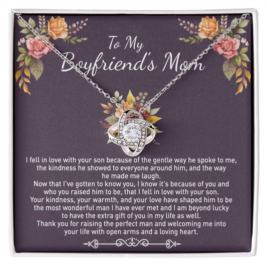To My Boyfriend's Mom Necklace Gifts For Boyfriend's Mom Birthday Gift Necklace For Boyfriend's Mom, Mother's Day Love Knot Jewelry Box For Boyfriend's Mom Mother In Law Gift From Daughter In Law