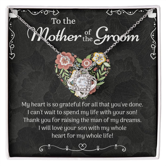 Mother of the Groom Sunflower Necklace from Bride, To The Mother of the Groom Love Knot Necklace From Son Gift For Mom, Mother Of The Groom Gift Necklace, Mom of Groom Gift Jewelry Gift For Women Love Knot Necklace 6323